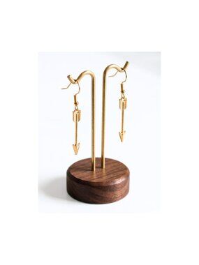 Gold-toned Arrow Hook Drop Earrings NEW